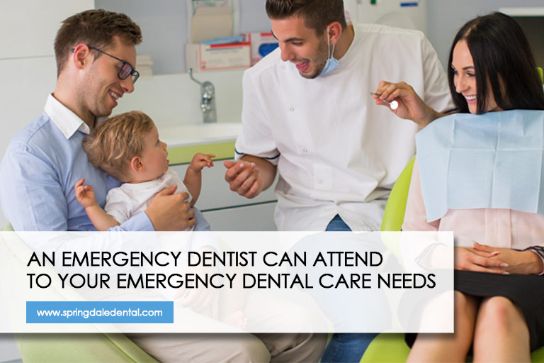 An emergency dentist can attend to your emergency dental care needs