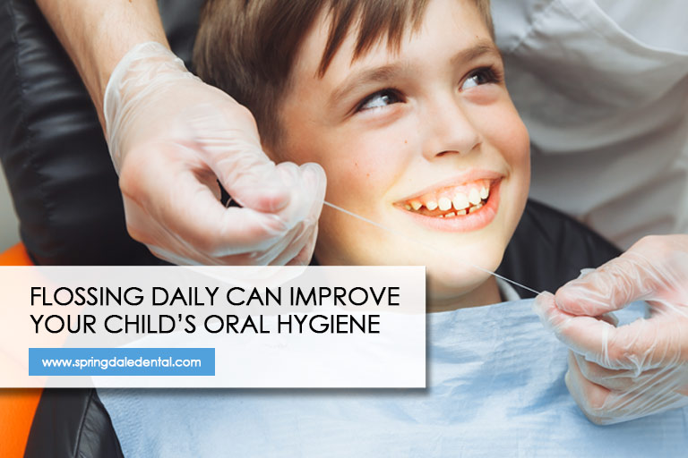 Flossing daily can improve your child’s oral hygiene